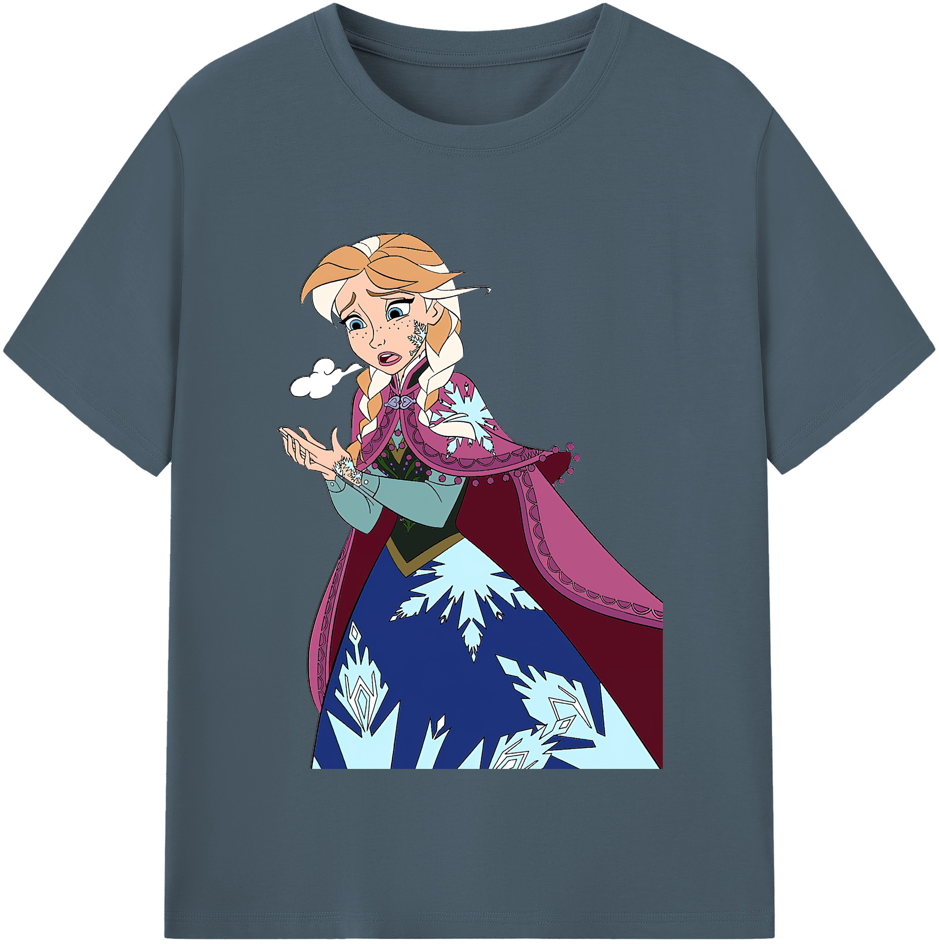 （画像用） アナと雪の女王 アンナ エルサ Frozen Anna Elsa 綿100％半袖Tシャツ（フロントプリント）
